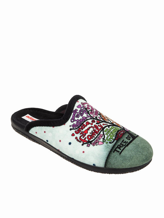 Adam's Shoes Χειμερινές Γυναικείες Παντόφλες σε Πράσινο Χρώμα - Image 2