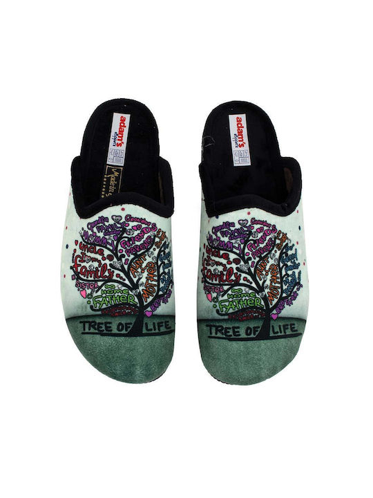 Adam's Shoes Χειμερινές Γυναικείες Παντόφλες σε Πράσινο Χρώμα - Image 3