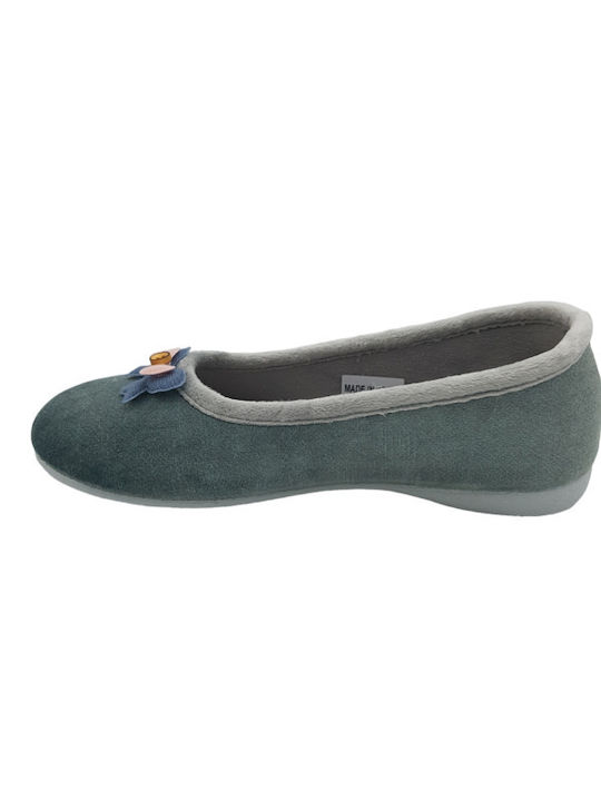 Adam's Shoes Κλειστές Γυναικείες Παντόφλες σε Πράσινο Χρώμα - Image 4