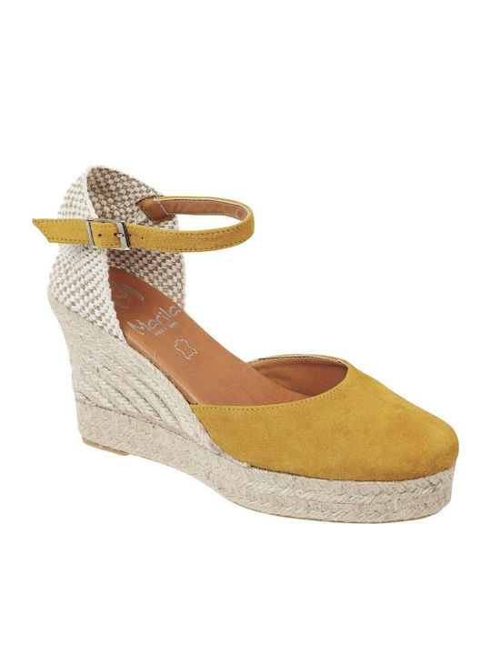 Marila Γυναικείες Espadrilles Δέρμα Κίτρινο