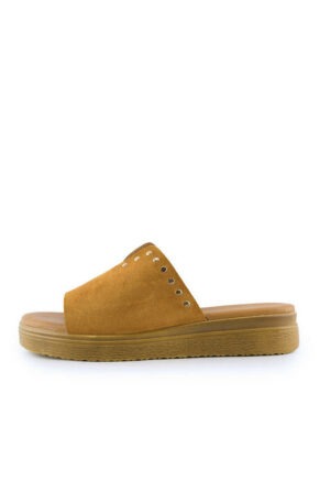 Adam's Shoes Καλοκαιρινές Γυναικείες Πλατφόρμες σε Στυλ Παντόφλας Ώχρα