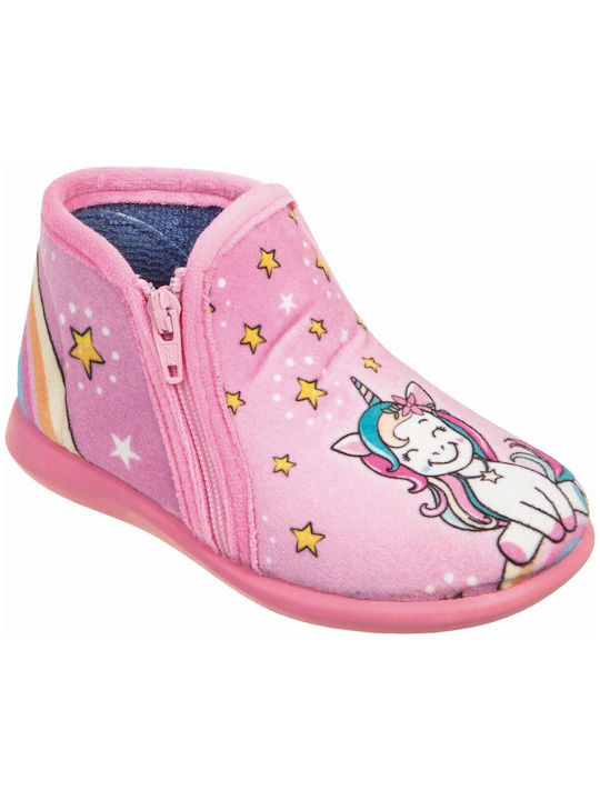Adam's Shoes Ανατομικές Παιδικές Παντόφλες Μποτάκια Ροζ