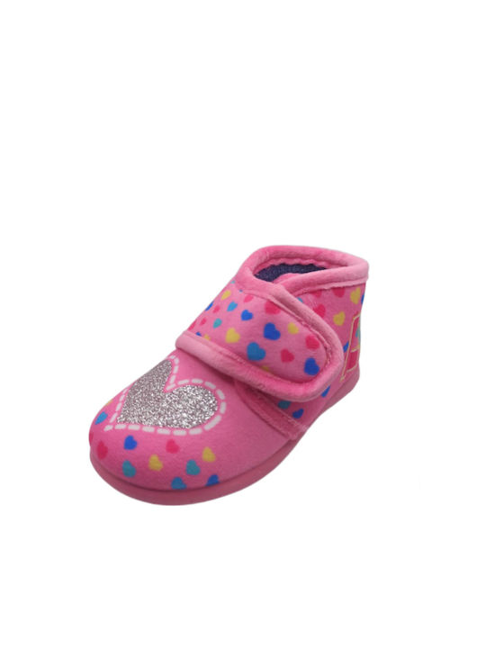 Adam's Shoes Παιδικές Παντόφλες Μποτάκια Ροζ