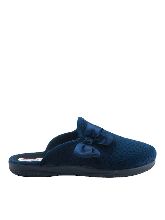 Adam's Shoes Χειμερινές Γυναικείες Παντόφλες σε Μπλε Χρώμα