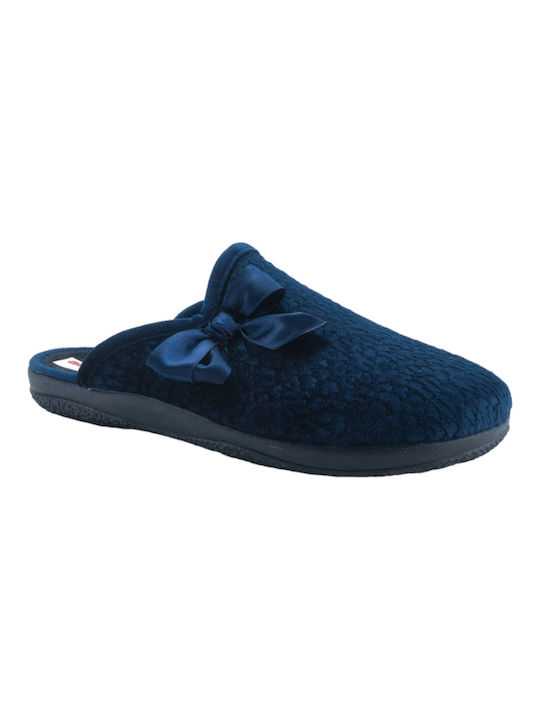 Adam's Shoes Χειμερινές Γυναικείες Παντόφλες σε Μπλε Χρώμα - Image 2