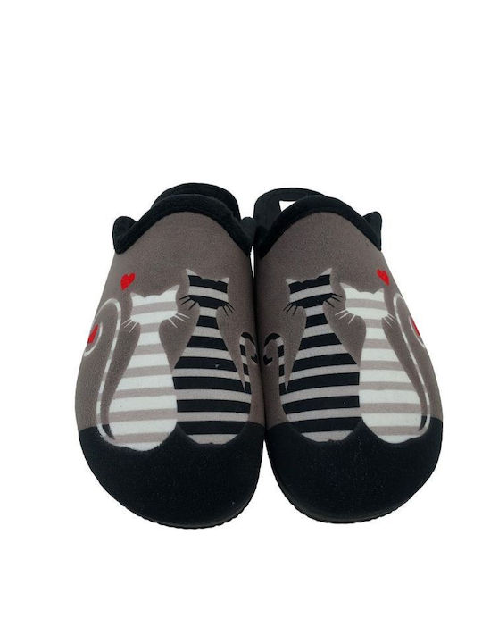Adam's Shoes Χειμερινές Γυναικείες Παντόφλες σε Μαύρο Χρώμα