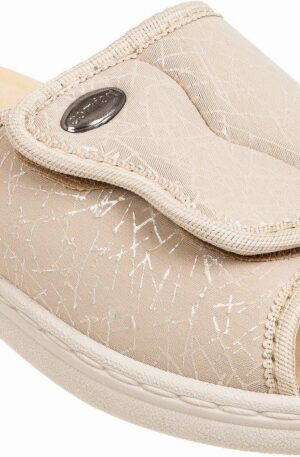 Adam's Shoes Δερμάτινες Γυναικείες Παντόφλες σε Μπεζ χρώμα