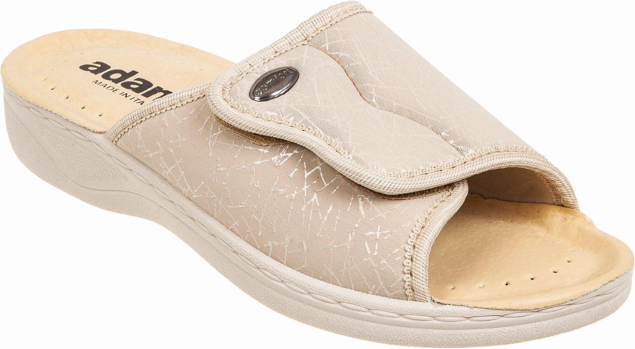 Adam's Shoes Δερμάτινες Γυναικείες Παντόφλες σε Μπεζ χρώμα