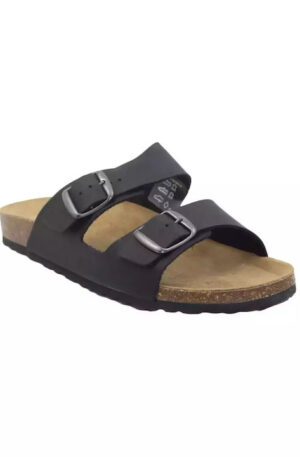 Adam's Shoes Δερμάτινα Ανδρικά Σανδάλια σε Μαύρο Χρώμα