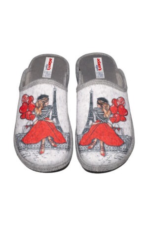 Adam's Shoes Ανατομικές Γυναικείες Παντόφλες σε Γκρι Χρώμα